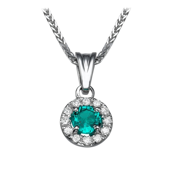 Picture of 0.42 Total Carat Halo Round Diamond Pendant