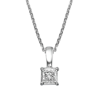 Picture of 0.40 Total Carat Solitaire Princess Diamond Pendant