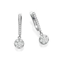 Picture of 0.93 Total Carat Drop Round Diamond Earrings