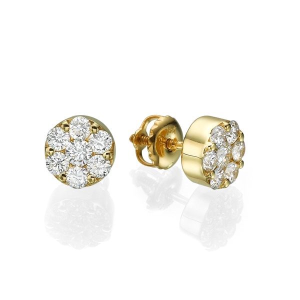 Picture of 0.77 Total Carat Stud Round Diamond Earrings