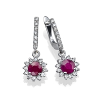 Picture of 1.84 Total Carat Drop Round Diamond Earrings