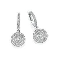 Picture of 0.82 Total Carat Drop Round Diamond Earrings