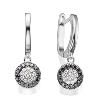 Picture of 0.54 Total Carat Drop Round Diamond Earrings