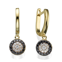 Picture of 0.54 Total Carat Drop Round Diamond Earrings