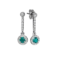Picture of 0.76 Total Carat Drop Round Diamond Earrings