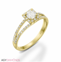 Picture of 1.48 Total Carat Halo Engagement Round Diamond Ring