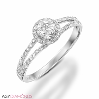 Picture of 1.18 Total Carat Halo Engagement Round Diamond Ring