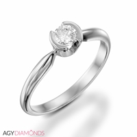 Picture of 0.20 Total Carat Solitaire Engagement Round Diamond Ring
