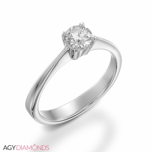 Picture of 0.80 Total Carat Solitaire Engagement Round Diamond Ring