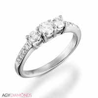 Picture of 0.62 Total Carat Three Stone Engagement Round Diamond Ring