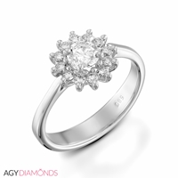 Picture of 0.64 Total Carat Halo Engagement Round Diamond Ring