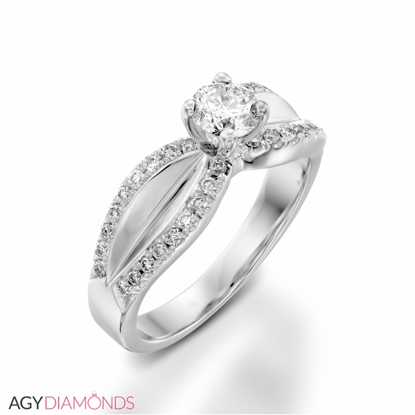 Picture of 0.99 Total Carat Designer Engagement Round Diamond Ring