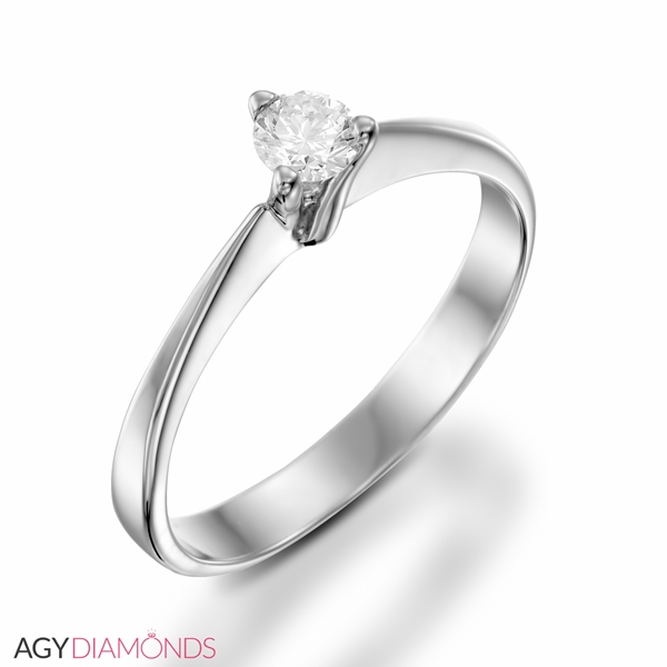 Picture of 0.18 Total Carat Solitaire Engagement Round Diamond Ring