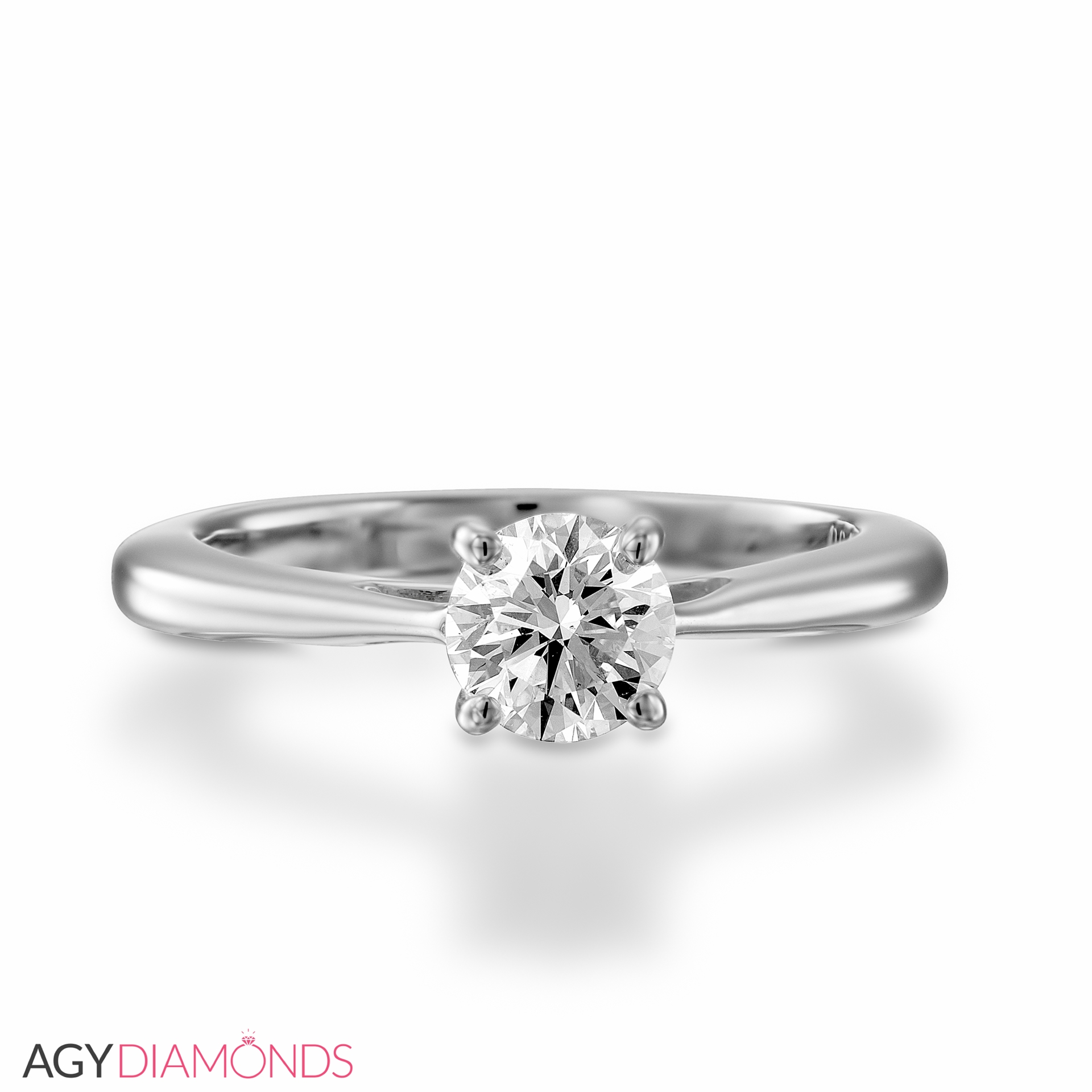 0.73 Total Carat Classic Engagement Round Diamond Ring | AGY Diamonds