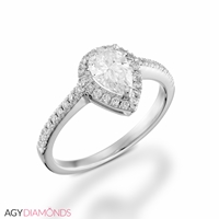 Picture of 0.82 Total Carat Halo Engagement Pear Diamond Ring