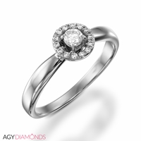 Picture of 0.17 Total Carat Halo Engagement Round Diamond Ring