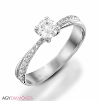 Picture of 2.10 Total Carat Classic Engagement Round Diamond Ring