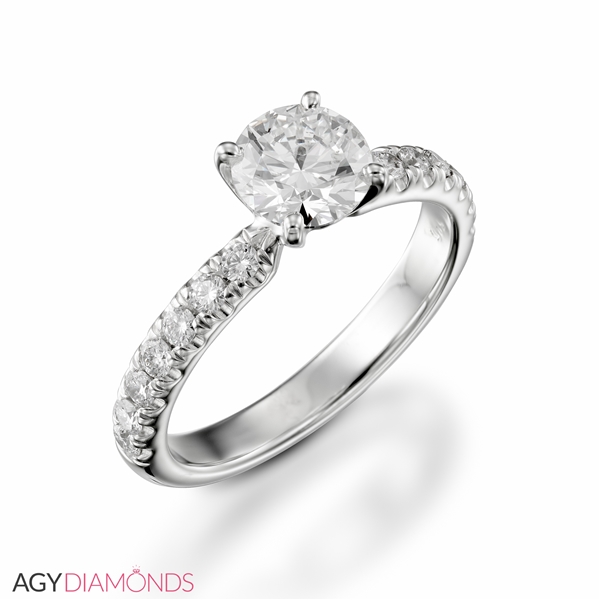 Picture of 0.78 Total Carat Classic Engagement Round Diamond Ring