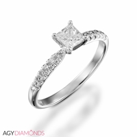 Picture of 0.37 Total Carat Classic Engagement Princess Diamond Ring