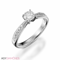 Picture of 1.12 Total Carat Classic Engagement Round Diamond Ring