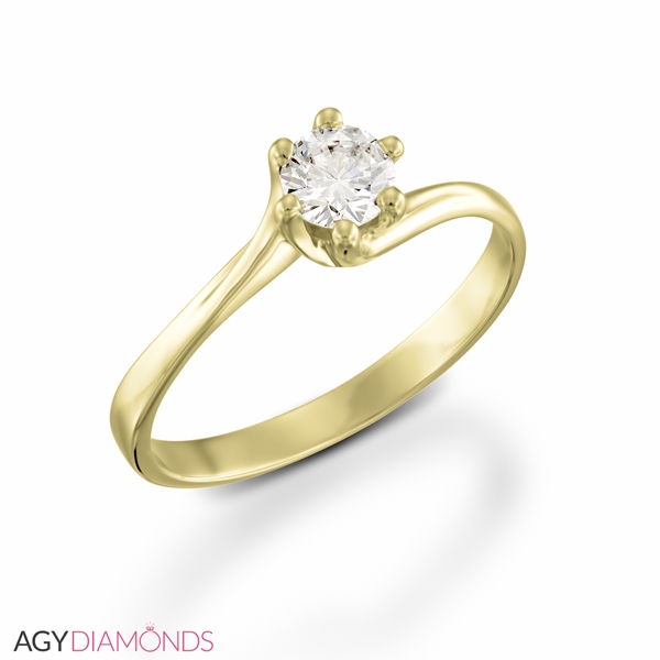 Picture of 0.25 Total Carat Solitaire Engagement Round Diamond Ring