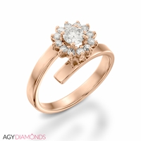 Picture of 0.59 Total Carat Floral Engagement Round Diamond Ring