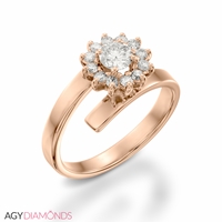 Picture of 1.24 Total Carat Floral Engagement Round Diamond Ring