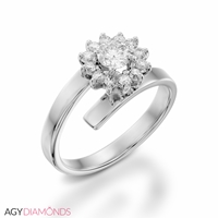 Picture of 0.59 Total Carat Floral Engagement Round Diamond Ring