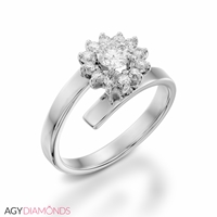 Picture of 0.74 Total Carat Floral Engagement Round Diamond Ring