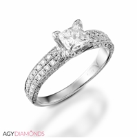 Picture of 1.30 Total Carat Designer Engagement Princess Diamond Ring