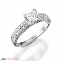 Picture of 1.70 Total Carat Designer Engagement Princess Diamond Ring