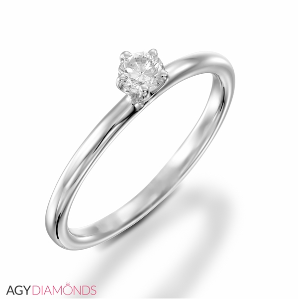 Picture of 0.15 Total Carat Solitaire Engagement Round Diamond Ring