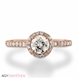 Picture of 0.63 Total Carat Halo Engagement Round Diamond Ring