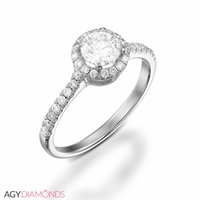 Picture of 0.53 Total Carat Halo Engagement Round Diamond Ring