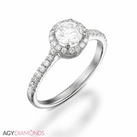 Picture of 0.93 Total Carat Halo Engagement Round Diamond Ring
