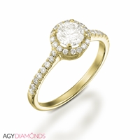 Picture of 0.63 Total Carat Halo Engagement Round Diamond Ring