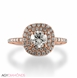 Picture of 0.91 Total Carat Halo Engagement Round Diamond Ring