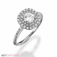 Picture of 0.91 Total Carat Halo Engagement Round Diamond Ring