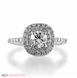 Picture of 0.91 Total Carat Halo Engagement Round Diamond Ring