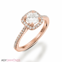 Picture of 0.64 Total Carat Halo Engagement Round Diamond Ring
