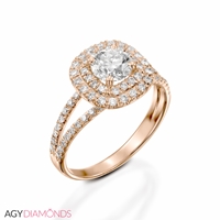 Picture of 0.96 Total Carat Halo Engagement Round Diamond Ring