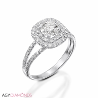 Picture of 1.16 Total Carat Halo Engagement Round Diamond Ring