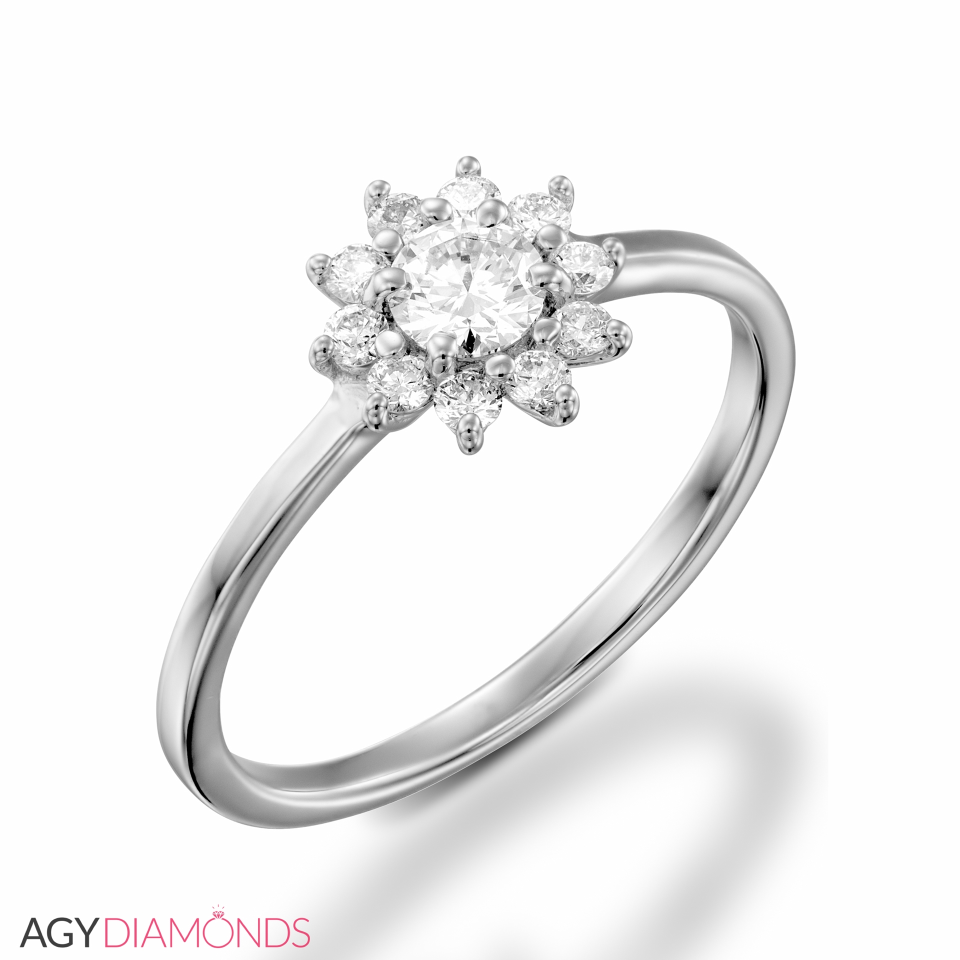 KATARINA Diamond Cluster Engagement Ring in 14K Gold (1/2 cttw, G-H, I2-I3)  : Amazon.co.uk: Fashion