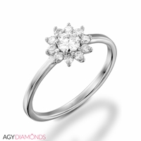 Picture of 0.40 Total Carat Floral Engagement Round Diamond Ring