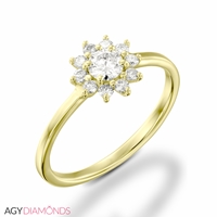 Picture of 0.33 Total Carat Floral Engagement Round Diamond Ring