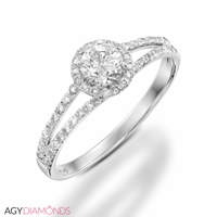 Picture of 1.28 Total Carat Halo Engagement Round Diamond Ring