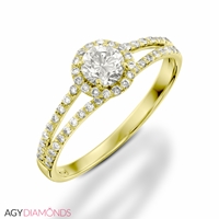 Picture of 0.58 Total Carat Halo Engagement Round Diamond Ring