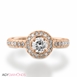 Picture of 0.50 Total Carat Halo Engagement Round Diamond Ring