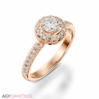Picture of 0.77 Total Carat Halo Engagement Round Diamond Ring