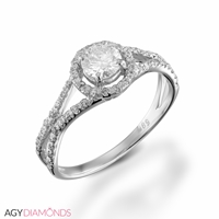Picture of 0.66 Total Carat Halo Engagement Round Diamond Ring